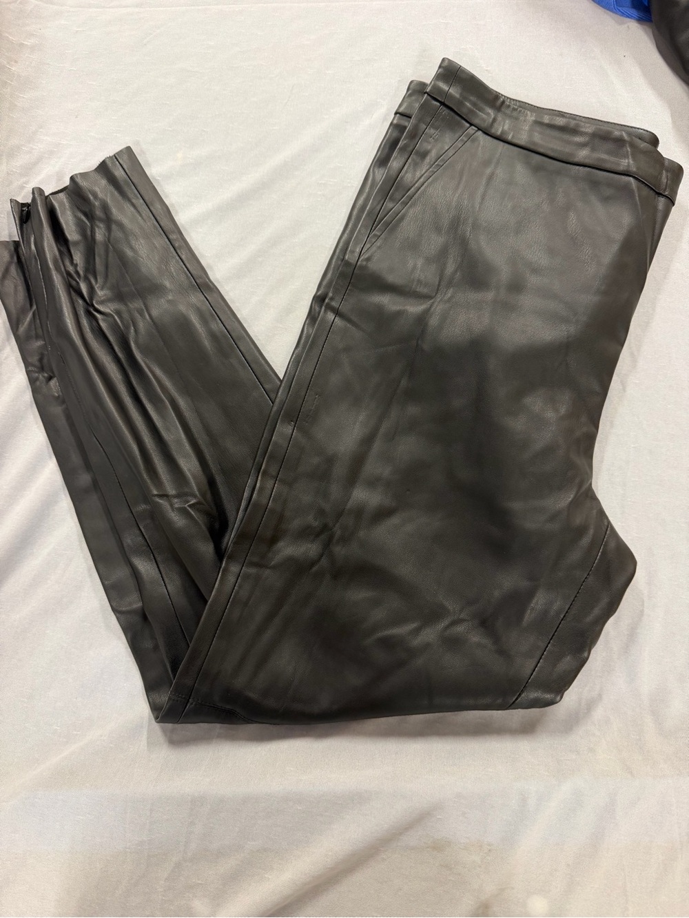 Zara faux leather zipper ankle pants